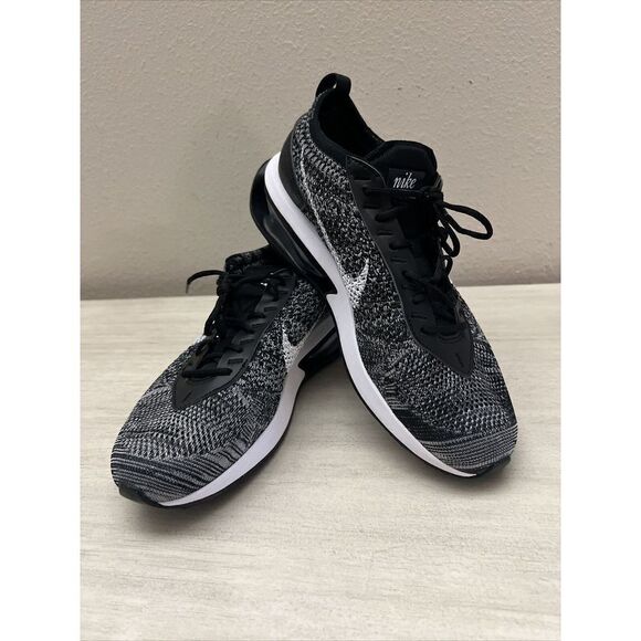 Nike DJ6106-001 Men’s Sz 7 Women Sz 8.5 Air Max Flyknit Racer Black - Picture 1 of 11